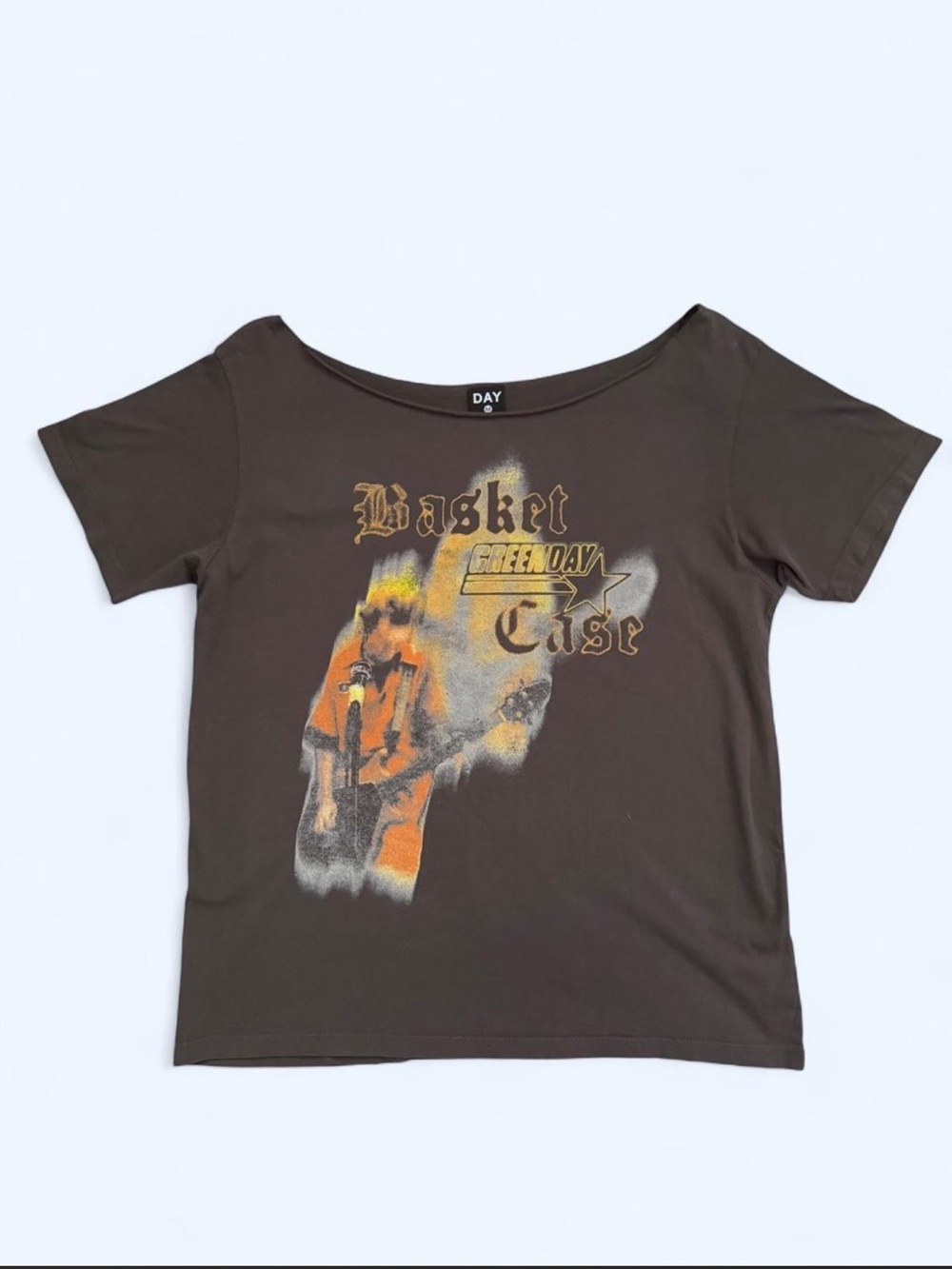 Urban Outfitters Green day oversized off the shoulder graphic tee